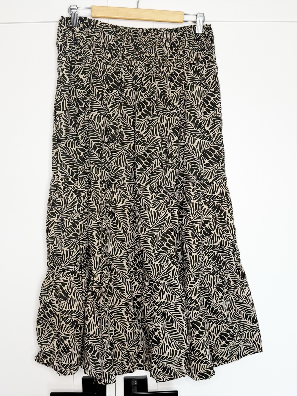Alchemy Fashions Ariel Skirt Large black tan Organic Cotton neutral minimalist